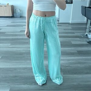 Blue sequin low rise pants